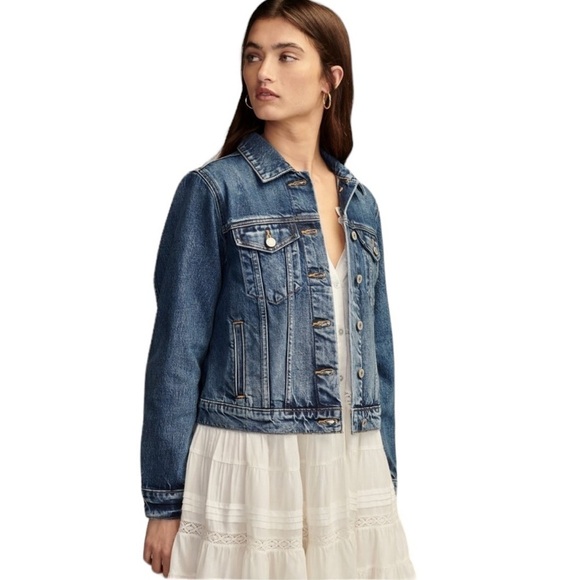 LUCKY BRAND The Tomboy Trucker Women's Denim Jean Jacket Size S - Picture 3 of 16